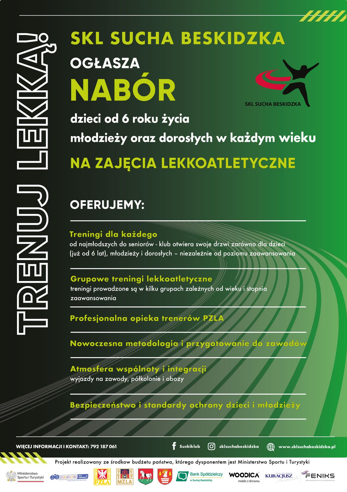 PLAKAT NABÓR NA ZAJĘCIA TRENUJ LEKKĄ